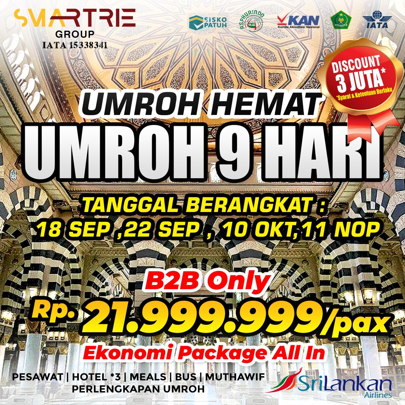 Umroh Hemat - Umroh 9 hari B2B Only