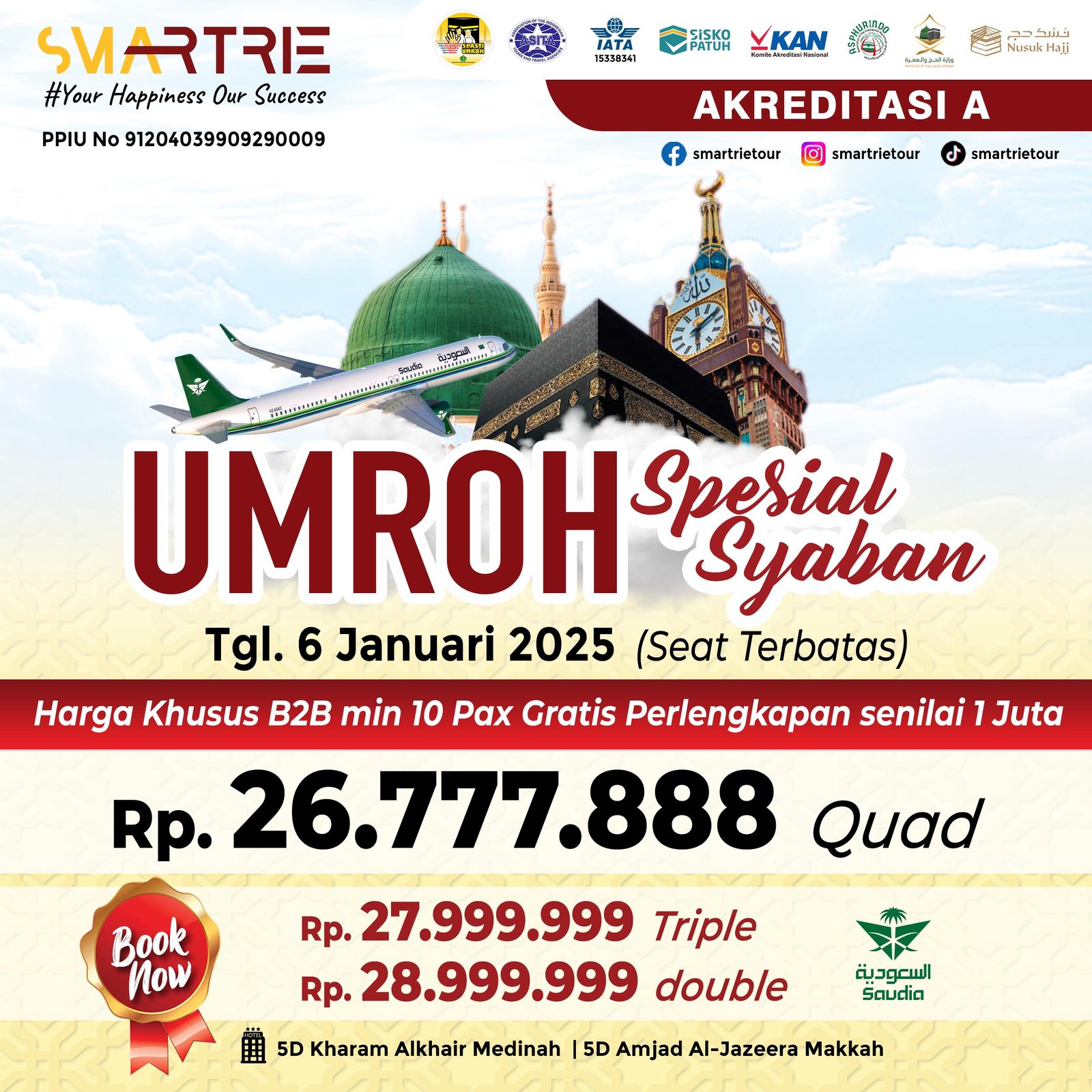 UMROH Spesial Syaban   6 - 16 Januari 2025 (Seat Terbatas)