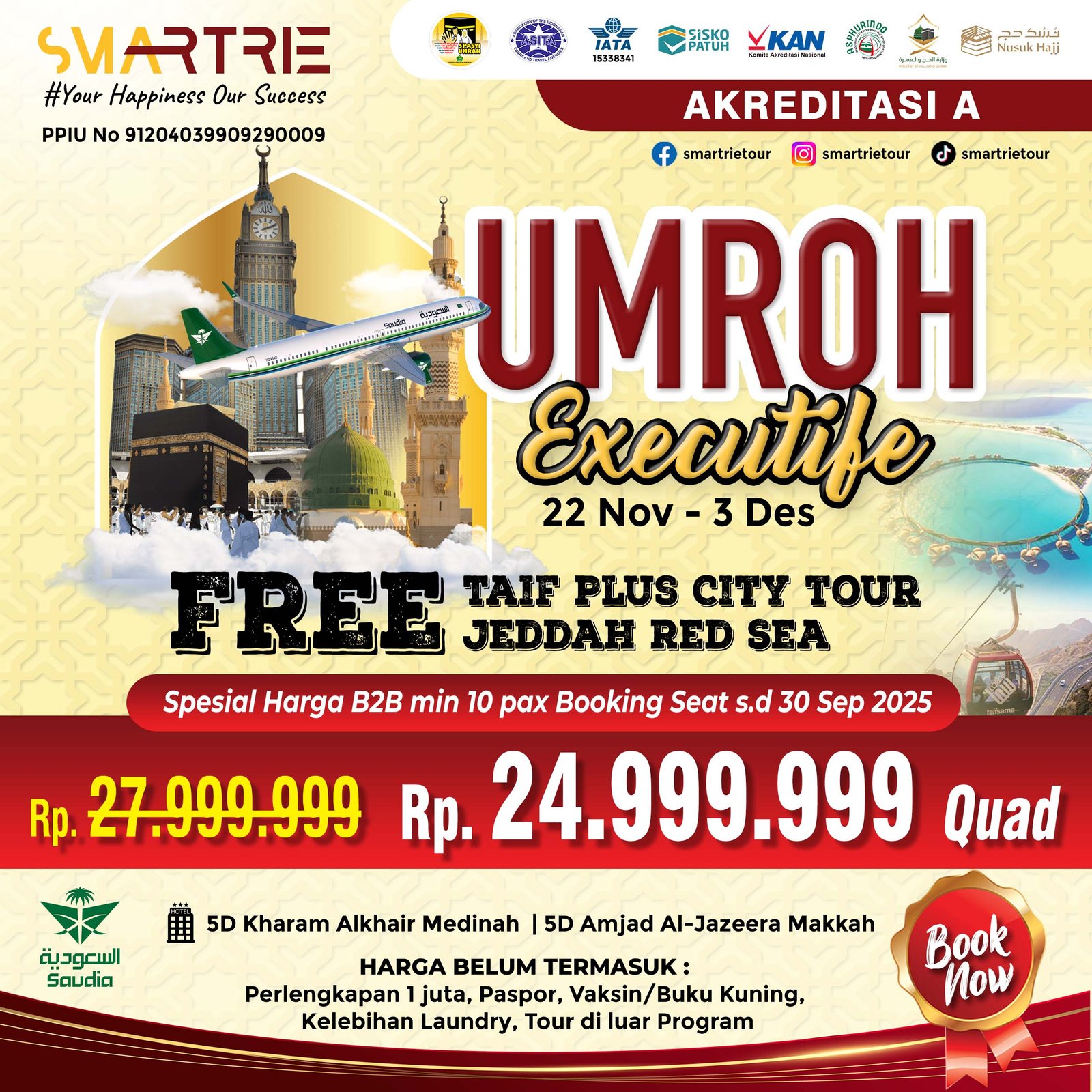 UMROH Executive   22 Nov - 3 Des - FREE Taif Plus City Tour-Jeddah Red Sea
